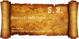 Barczi Márta névjegykártya